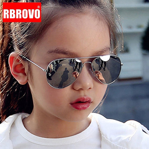 RBROVO 2019 Classic Sunglasses Girls Colorful Mirror Children Glasses Metal Frame Kids Travel Shopping Eyeglasses UV400