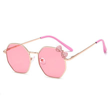 Load image into Gallery viewer, XojoX 2020 New Fashion Sunglasses for Girls Bow Metal Sun Glasses Kids Polygon Trend Glasses