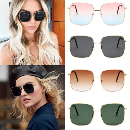 2019 NEW Fashion big box sunglasses Retro glasses trend colorful Metal Vintage Sun Glasses Female Brand Designer